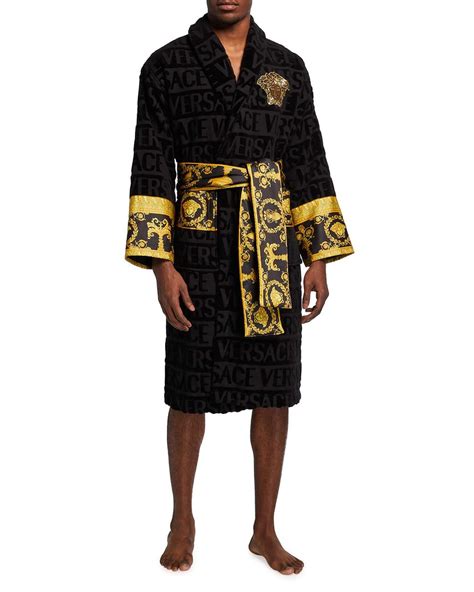 versace black robe mens|versace housecoat.